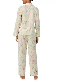 Long Sleeve Notch Collar Pant Pajama Set
