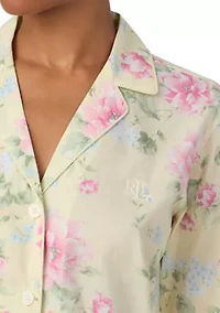 Long Sleeve Notch Collar Pant Pajama Set