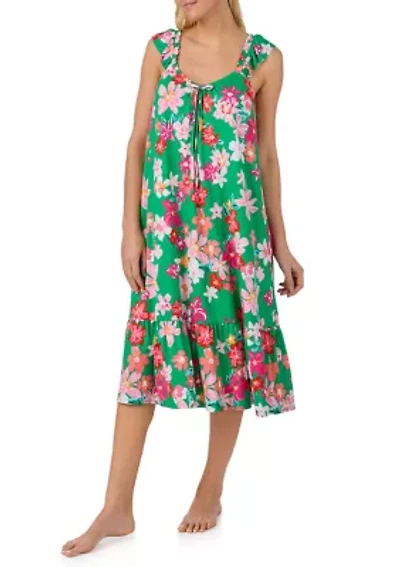 Women's Sleeveless Flutter Midi Dress