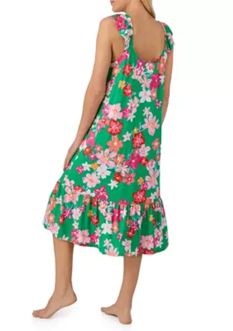 Women's Sleeveless Flutter Midi Dress