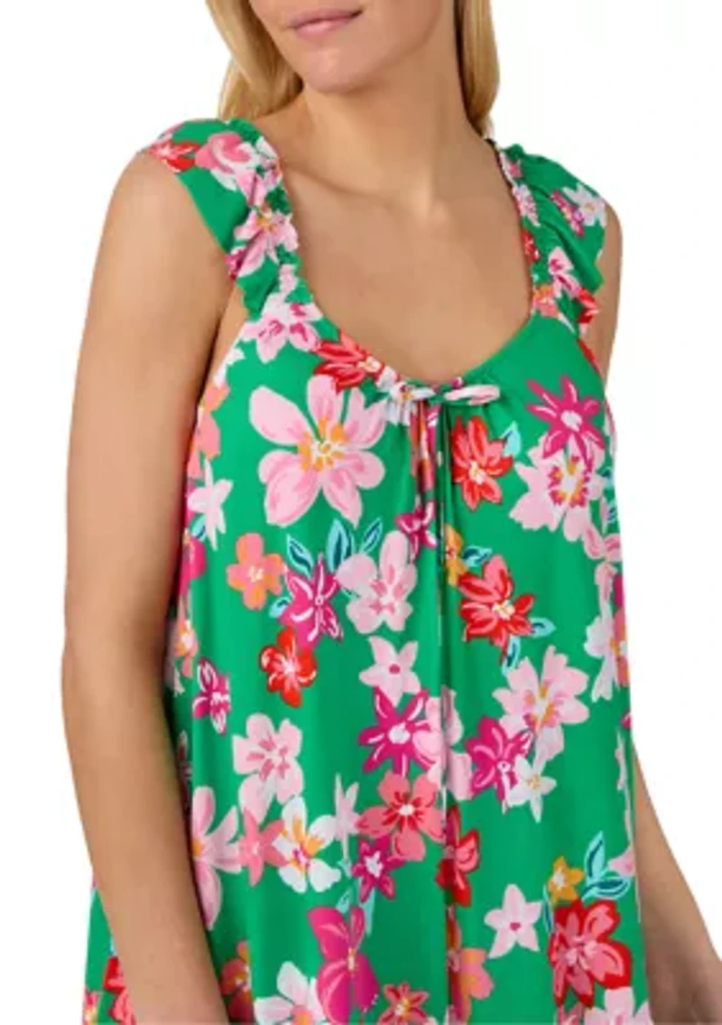 Women's Sleeveless Flutter Midi Dress