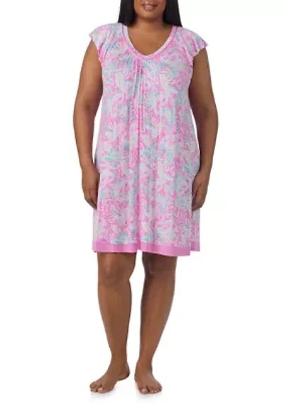Short Sleeve Printed Chemise