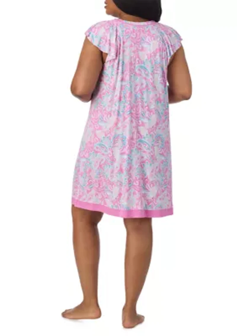 Short Sleeve Printed Chemise