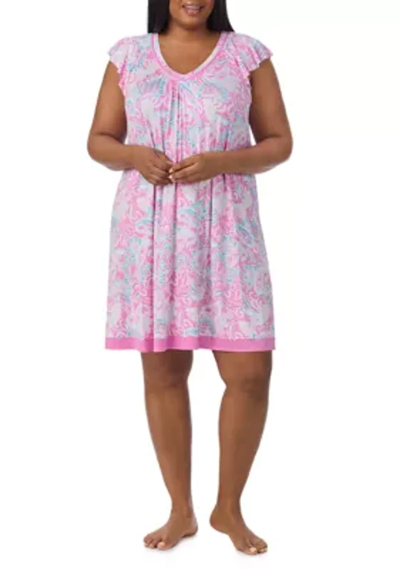 Short Sleeve Printed Chemise