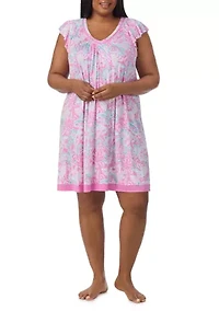 Short Sleeve Printed Chemise