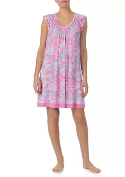 Short Sleeve Printed Chemise