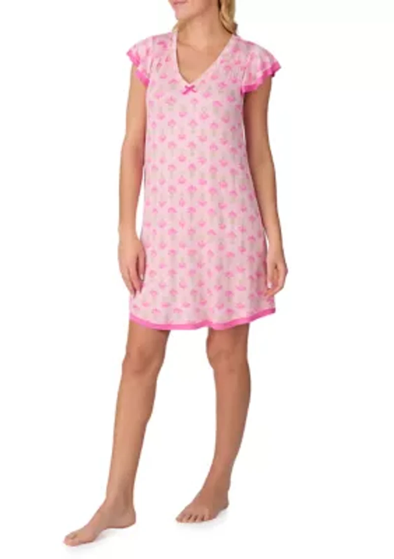 Women's Short Sleeve Chemise Nightgown
