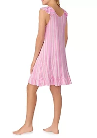 Women's Short Flutter Sleeve Chemise Nightgown