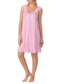 Women's Short Flutter Sleeve Chemise Nightgown
