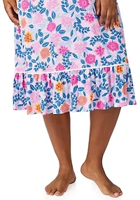 Plus Sleeveless Printed Sleep Gown