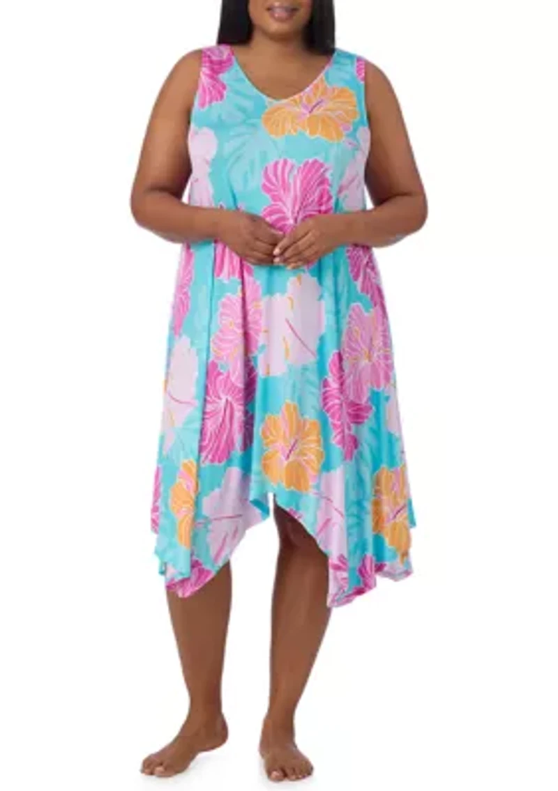 Plus Sleeveless Midi Nightgown