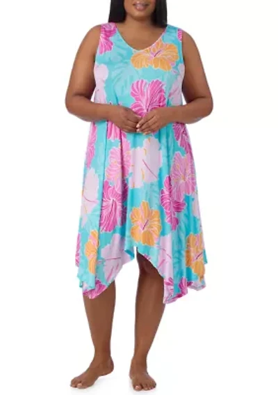 Plus Sleeveless Midi Nightgown