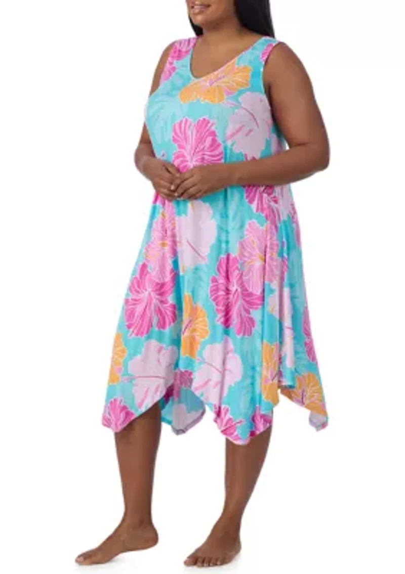 Plus Sleeveless Midi Nightgown