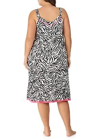 Plus Printed Midi Nightgown