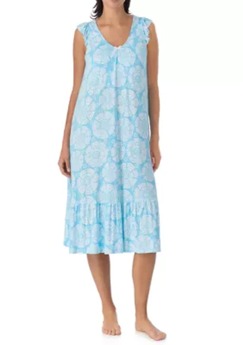 Women's Short Sleeve Midi Nightgown