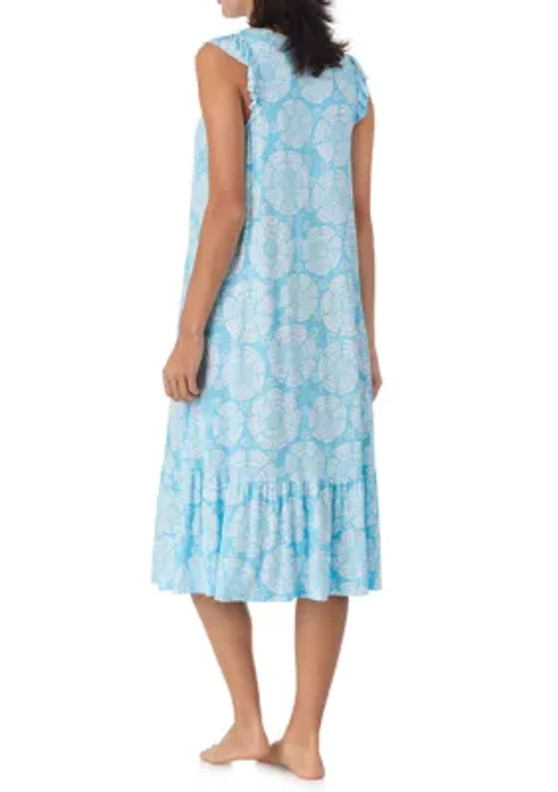 Women's Short Sleeve Midi Nightgown