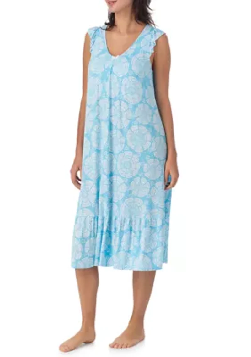 Women's Short Sleeve Midi Nightgown