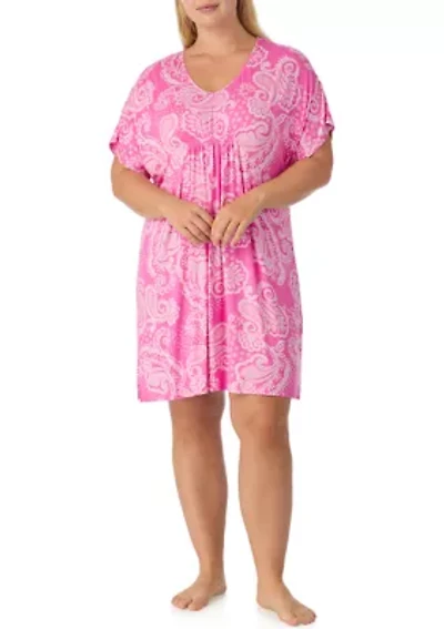 Women's Short Sleeve Tunic Nightgown