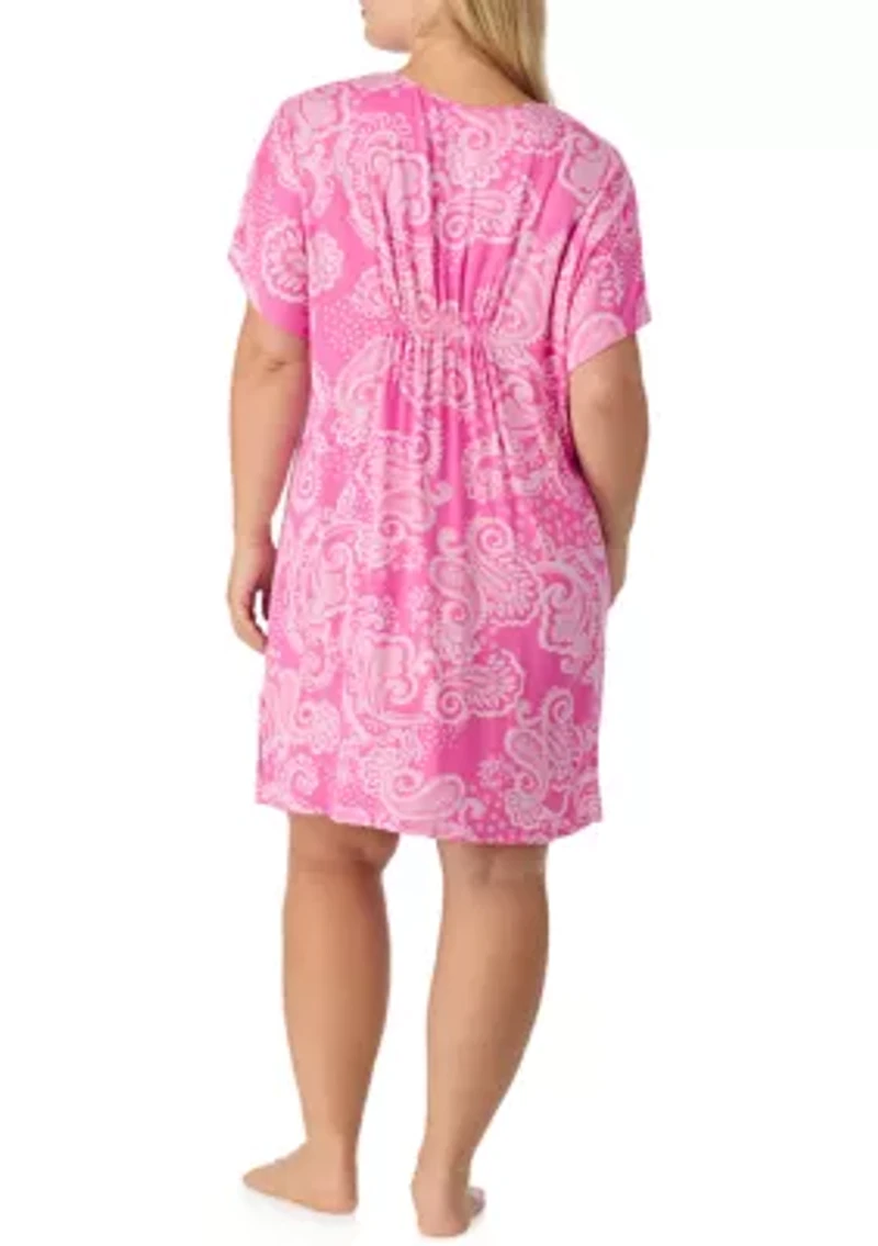 Women's Short Sleeve Tunic Nightgown