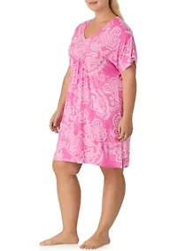 Women's Short Sleeve Tunic Nightgown