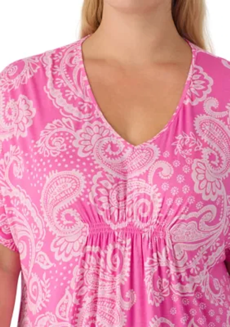 Women's Short Sleeve Tunic Nightgown