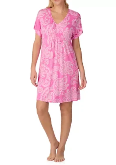 Women's Short Sleeve Tunic Nightgown