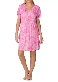 Women's Short Sleeve Tunic Nightgown
