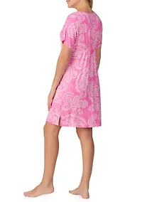 Women's Short Sleeve Tunic Nightgown
