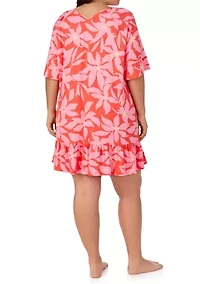 Women's 3/4 Sleeve Short Tunic Nightgown