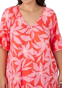 Women's 3/4 Sleeve Short Tunic Nightgown