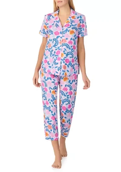 Women's Short Sleeve Notch Collar Pajama Set