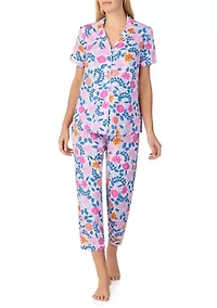 Women's Short Sleeve Notch Collar Pajama Set