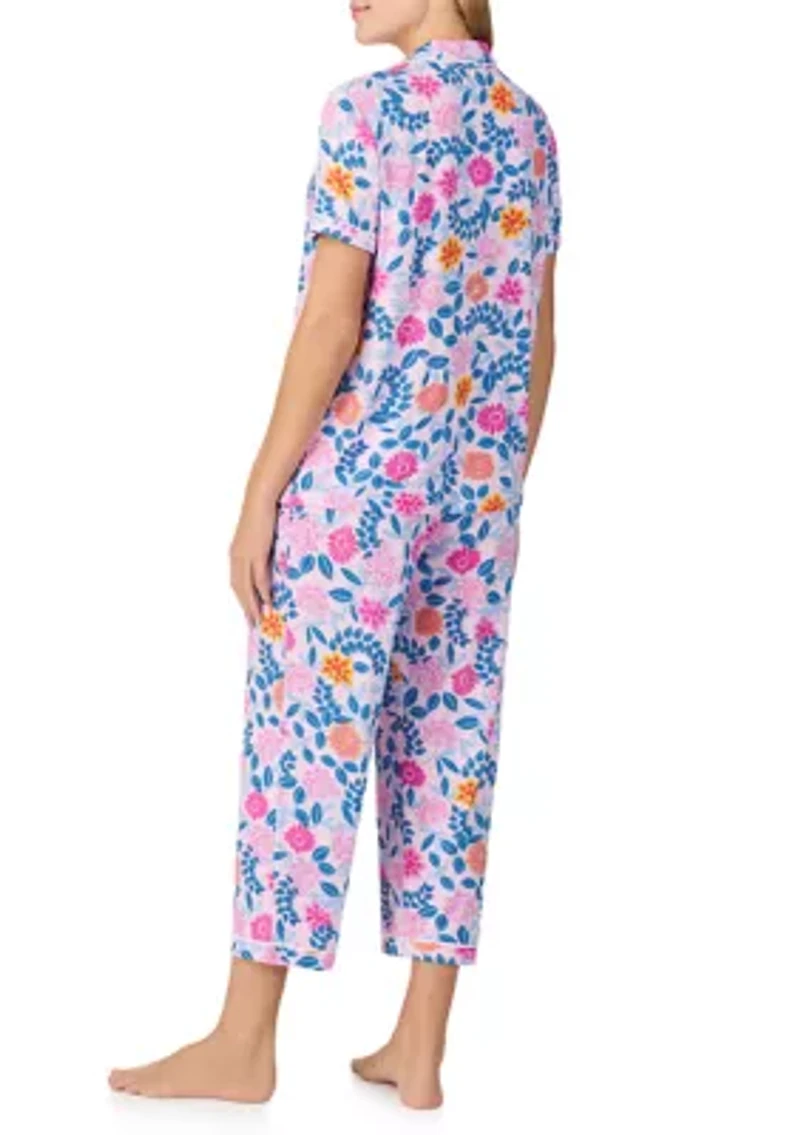 Women's Short Sleeve Notch Collar Pajama Set