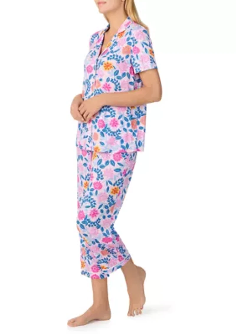 Women's Short Sleeve Notch Collar Pajama Set