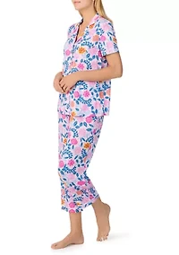 Women's Short Sleeve Notch Collar Pajama Set