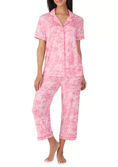 Notch Cropped Pajama Set