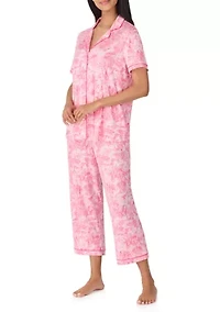 Notch Cropped Pajama Set