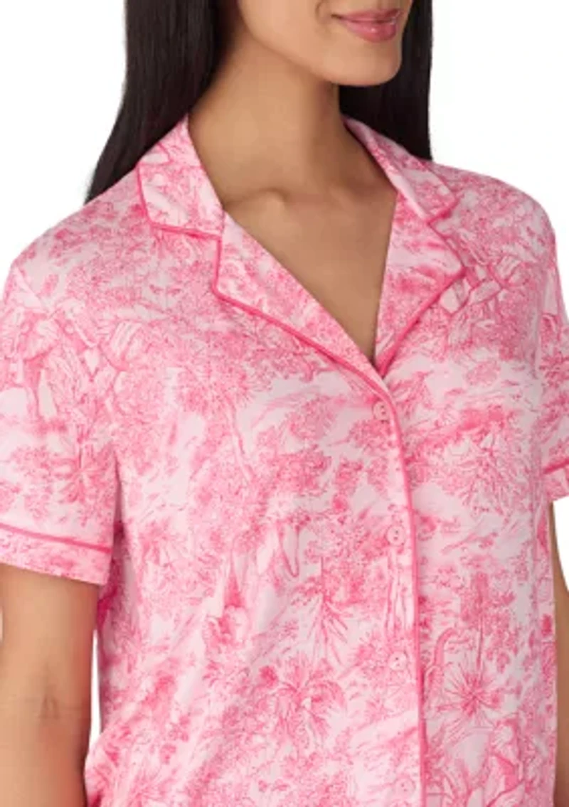 Notch Cropped Pajama Set