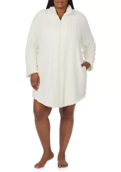 Pus Short Zipper Robe