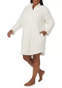 Pus Short Zipper Robe