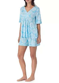 Women's Short Sleeve Top and Shorts Set