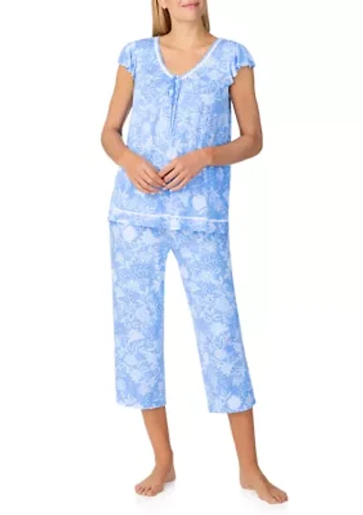 Women's Short Sleeve Cropped Pajama Set