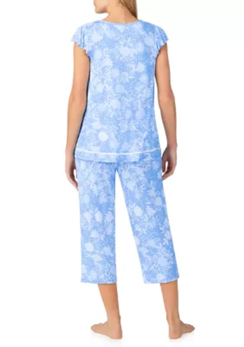 Women's Short Sleeve Cropped Pajama Set