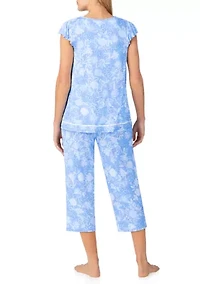 Women's Short Sleeve Cropped Pajama Set