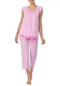 Cropped Printed Pajama Set