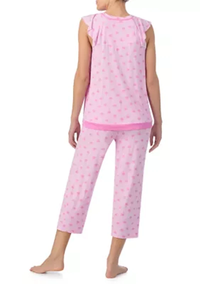 Cropped Printed Pajama Set