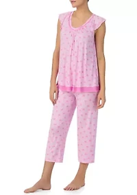Cropped Printed Pajama Set