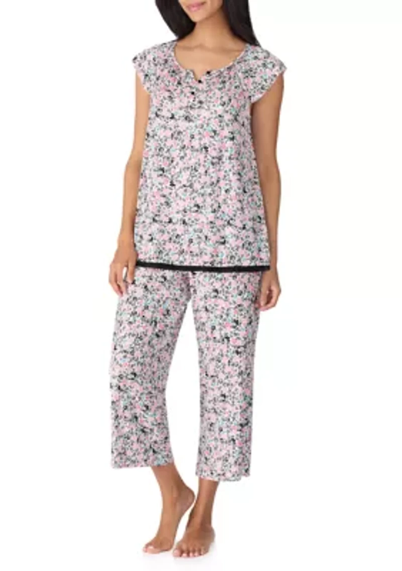 Printed Flutter Sleeve Top and Pajama Pants Set