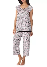 Printed Flutter Sleeve Top and Pajama Pants Set