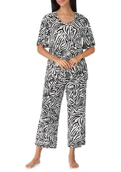 Elbow Cropped Printed Pajama Set